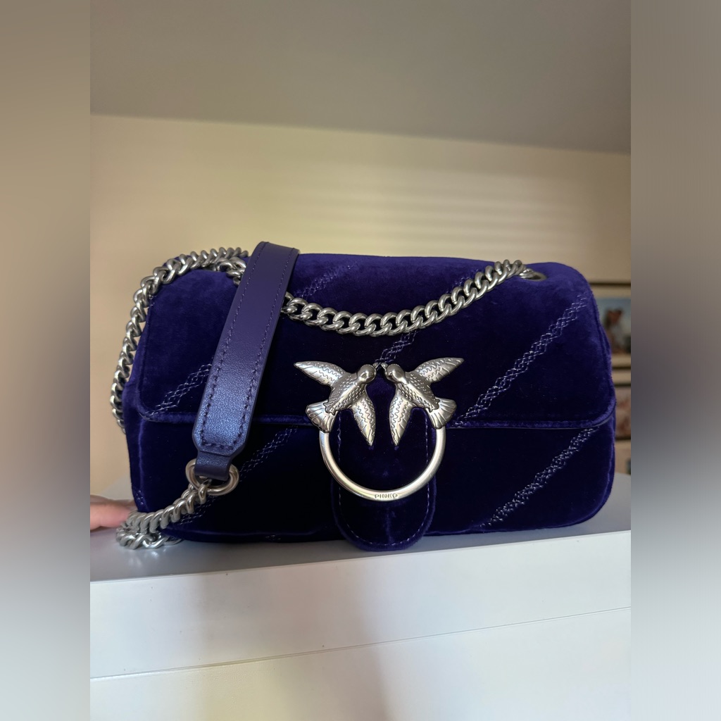Pinko Purple Velvet Handbag